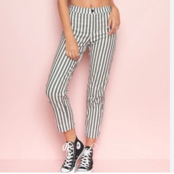 Brandy Melville Pants - BRANDY MELVILLE Blue White Tilden Striped Pants OS